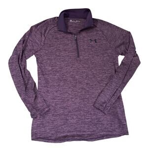 Under Armour 1/4 Zip Pullover Purple Heather Loose Fit Size Small